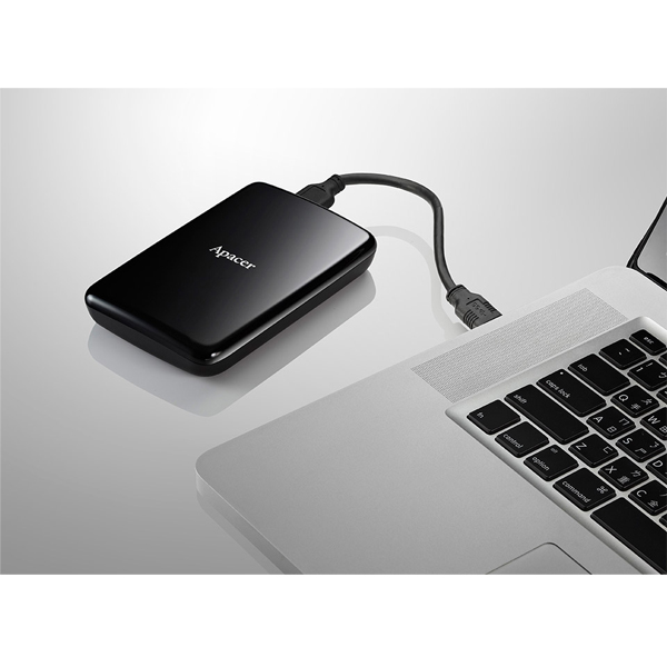 Portable HDD: Apacer AC233, USB 3.2 Gen1, Black color