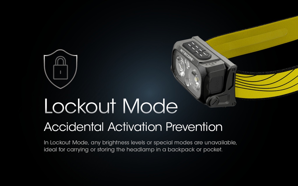 Flashlight: Nitecore NU25, Rechargeable Headlamp, 400 lumen, 64m