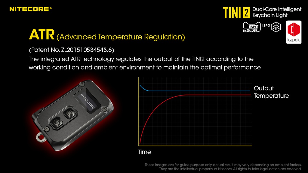 Flashlight: Nitecore TINI2, Rechargeable Keychain Light, 500 lumen, 89m