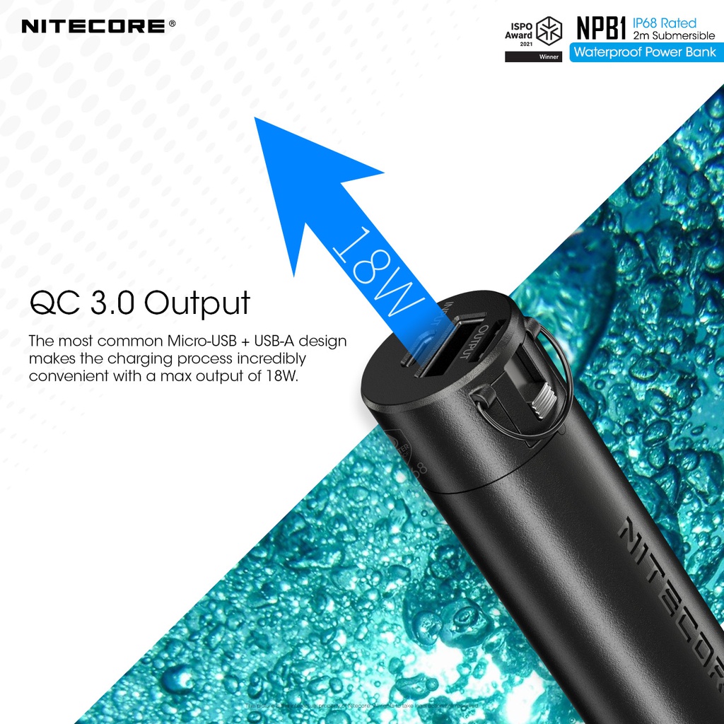 Power Bank: Nitecore NPB Series, Water ressistance