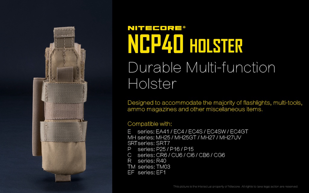 Flashlight ACC: Nitecore NCP40, Tactical Flashlight Holster