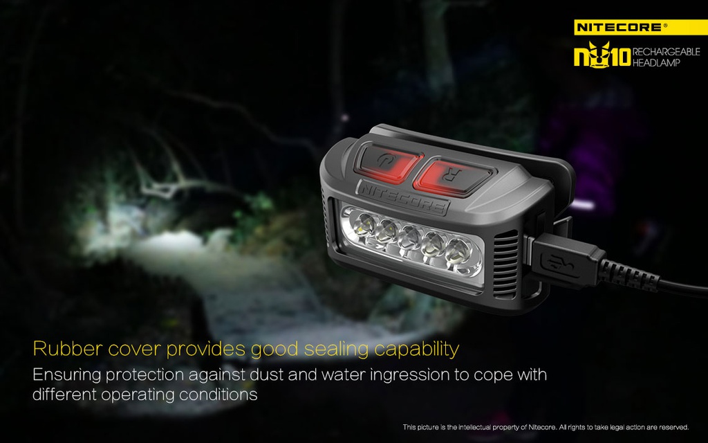 Flashlight: Nitecore NU10, Rechargeable Headlamp, 160 lumen, 35m