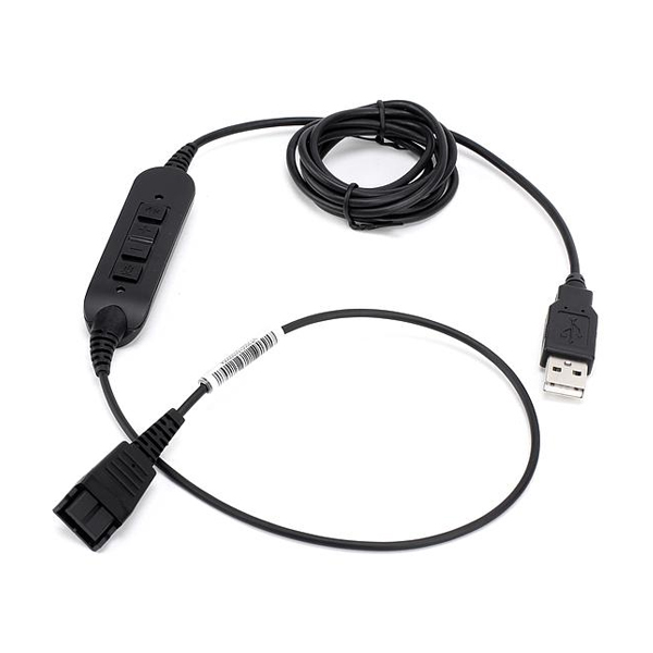 Converter Cable: VT QD to USB Converter Cable, w/Control button (Plantronics compatible)
