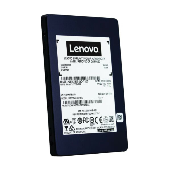SSD: Lenovo 960GB, 2.5", SATA3, Enterprise