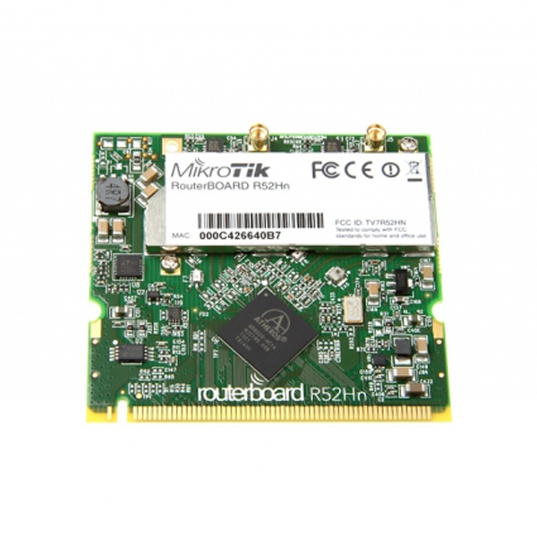 Wireless Acc: Mikrotik R52Hn miniPCI Network Adapter, 2.4/5Ghz, miniPCI 802.11a/b/g/n dual chain, 315mW, 2xMMCX