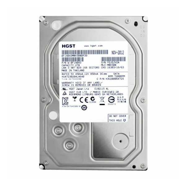 HDD: HGST 2TB, 3.5", SATA3, for Desktop