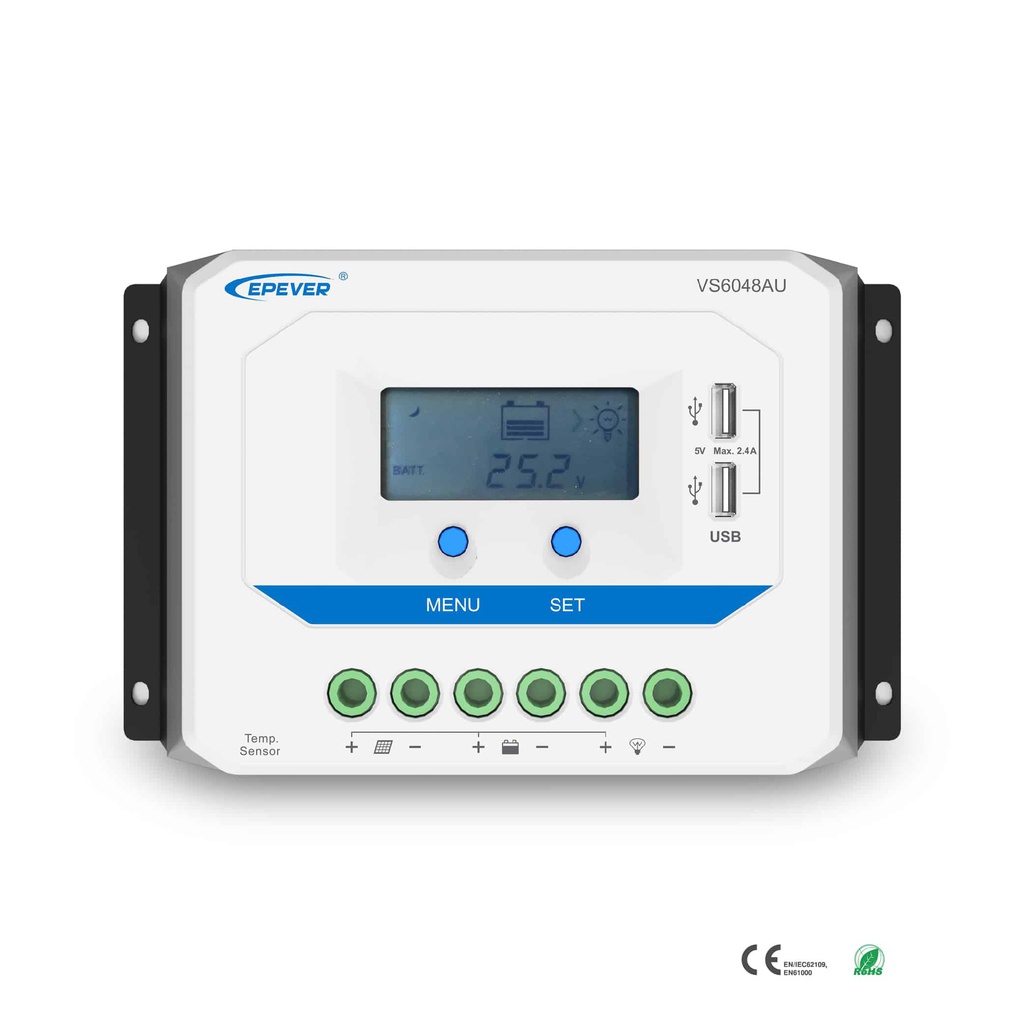 EPEVER: Solar charge controller VS1024AU  10A, 12/24V