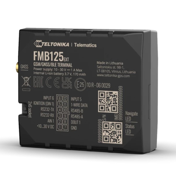 Tracker: Teltonika FMB125 Fleet Management System, GPS/GNSS/BLE, 2G, w/RFID Reader