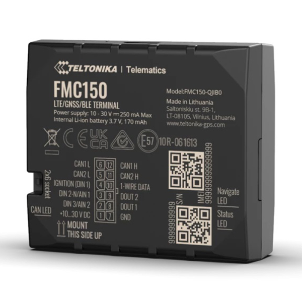 Tracker: Teltonika FMC150 Fleet Management System, GPS/GNSS/BLE, 4G LTE Cat1, Integrated CAN data processor