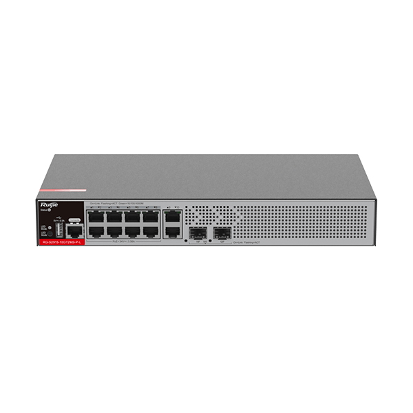 PoE Switch: Ruijie RG-S2915-10GT2MS-P-L, 10-Port Gigabit PoE+  L3 Managed Switch, 10* GbE  2* 1G/2.5G SFP Ports, 125W