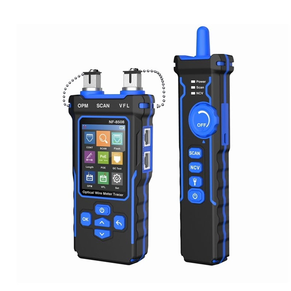 Tester: Noyafa NF-8508 Network Cable Tester with Optical Power Meter VFL, RJ11 RJ45/PoE Tester/CAT5 CAT6/length Measurement, Telephone line Trace Meter with Headset