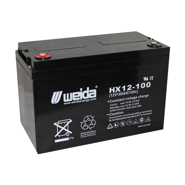Battery: Weida HXG12-100 (F M8), 12V/100Ah GEL, Deep cycle, L328xW171xH220, 29.5kg