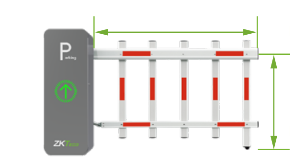 ZKTeco BG545R-F DC24V brushless barrier gate, fence boom 4.5m, 2.5s