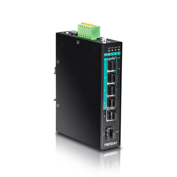 PoE+ Switch: Trendnet TI-PG541 5-Port Hardened Industrial Gigabit PoE+ DIN-Rail Switch