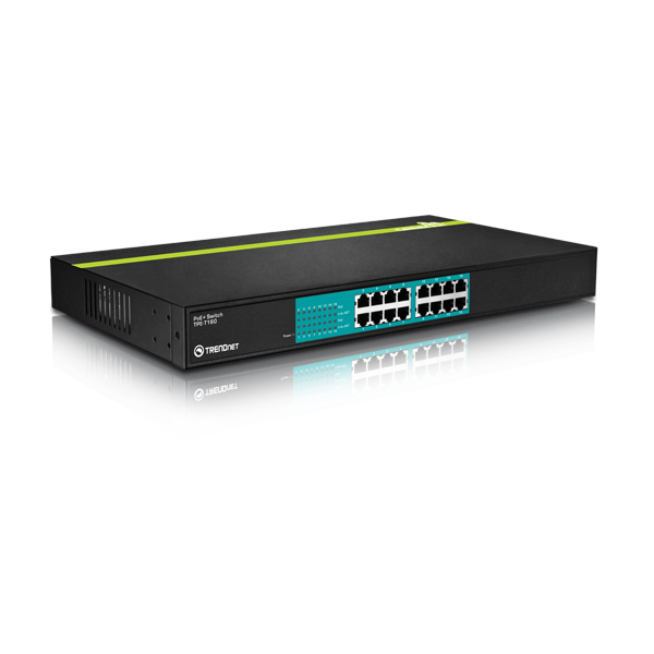 Trendnet TPE-T160 16-Port 30 Watt 10/100Mbps PoE+ Switch