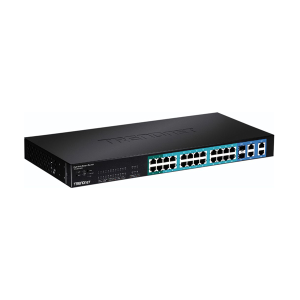 Trendnet TPE-224WS 24-Port 10/100Mbps Web Smart PoE Switch with 4 Gigabit Ports and 2 Mini-GBIC Slots