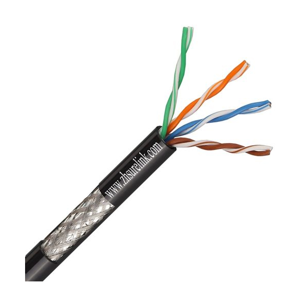 SFTP Cable: Cat5e, 4pair, 24AWG, Copper, Double jacket, Outdoor