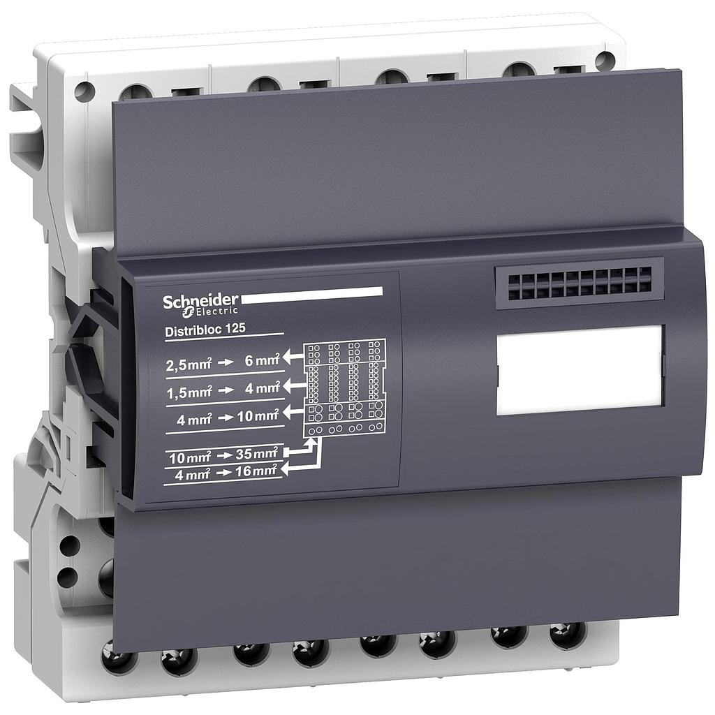 Low Voltage: Schneider 04045 LINERGY DX 4P DIST.BLOCK 125A 6M 52HOLES