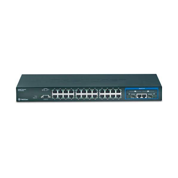 Managed Switch: Trendnet TEG-S2620i, 24x10/100Mbps, 2x10/100/1000Mbps, 2xMini GBIC, RS232, Managed Switch