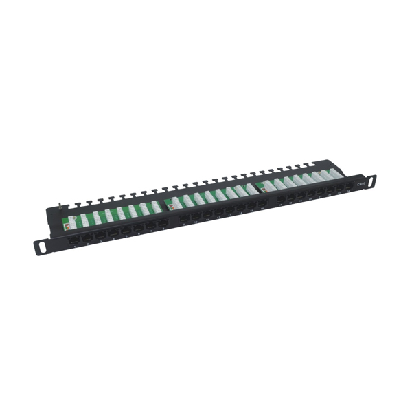 Patch panel: APCE 19" 0.5U, Cat6 24 ports (Slim)