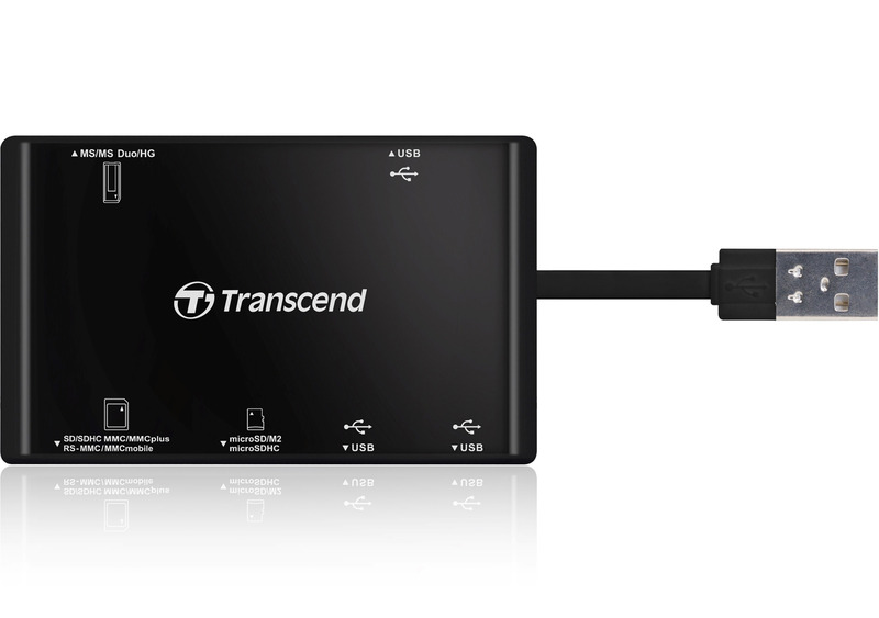 Transcend: TS-RDP7 Multi-Card Reader with 3 Port USB Hub