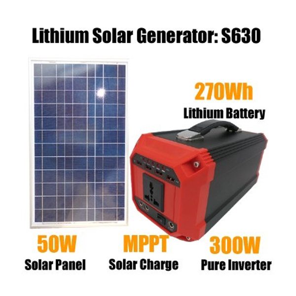 Solar Generator: HP S630, 300W, with 50W Solar Panel