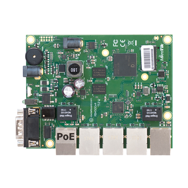 Routerboard: Mikrotik RB450 Routerboard, 5xFE, 300MHz CPU, 64MB RAM