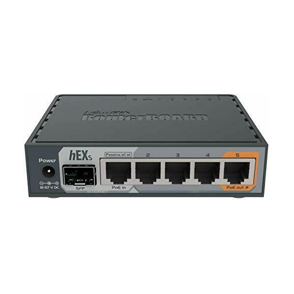 Router: Mikrotik RB760iGS hEX S Ethernet Router, 5xGE, 1xSFP, USB, Dual Core 880MHz CPU, 256MB RAM