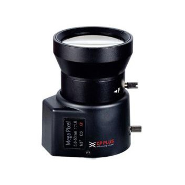 Camera Acc: CPPlus CP-VML-AC50, 1/3in Varifocal 5-50mm, DC A/I F1.4-C IR CS-mount, Megapixel Lens Auto iris