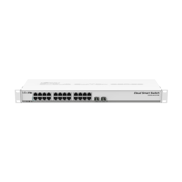 Switch: Mikrotik CSS326-24G-2S+RM Cloud Smart Switch, 24xGE, 2xSFP+(10GbE), PoE in, SwOS