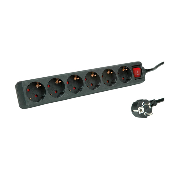 Power Extender: APCE 6x2pin (German) socket, 3M Cable with Surge Protector