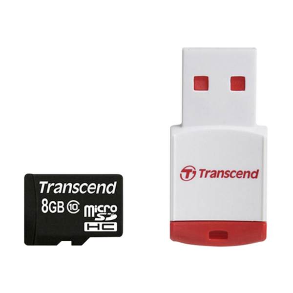 Memory Card: Transcend micro SDHC Class 10 Card with Card Reader