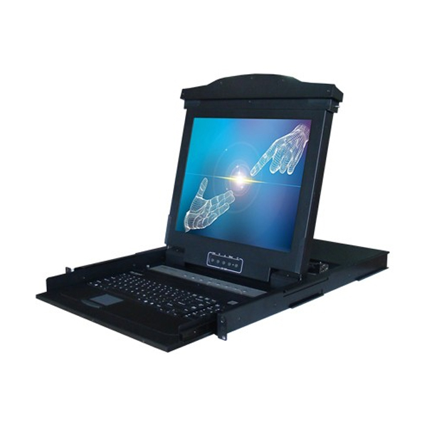 KVM Console: LCD KVM Switch, 1U Rackmount, 17" TFT LCD, 8 port VGA USB\PS2 Interface